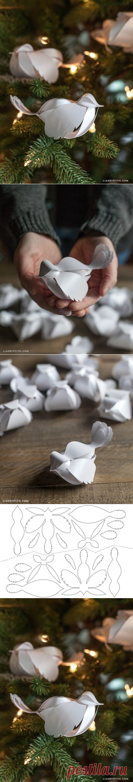 Восхитительные птички из бумаги+ шаблон.