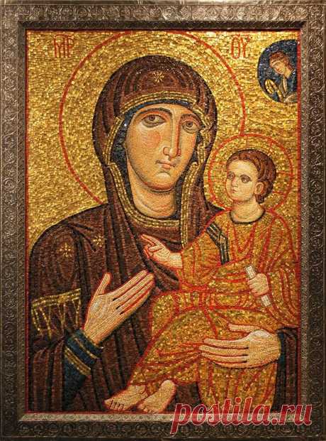 Богородица Одигитрия (копия). Константинопольская Патриархия. Мозаика