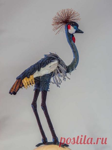 Журавль венценосный | biser.info - всё о бисере и бисерном творчестве