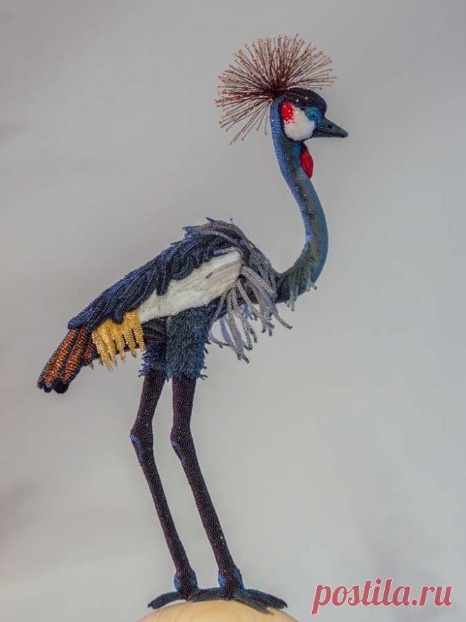 Журавль венценосный | biser.info - всё о бисере и бисерном творчестве