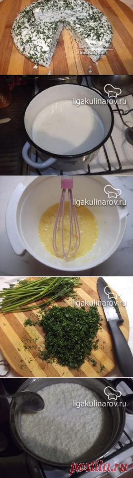 Сыр домашний с зеленью "Зелёная радость" рецепт пошаговый от Лиги Кулинаров. Рецепт сыра домашнего с зеленью "Зелёная радость", рецепты Лиги Кулинаров.