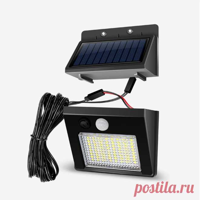 64/48/32led solar 3 modes led split waterproof solar lamp human body sensor yard with 7.5m cable Sale - Banggood.com