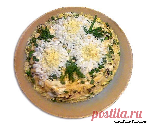 Слоеный салат с курицей и грибами - фантазия - Рецепты вкусных салатов с фото - Готовим вкусно дома - Книга рецептов