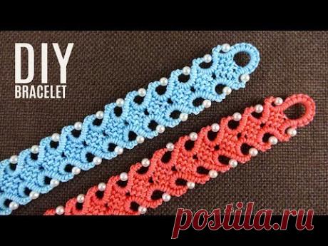 Ocean Waves and Pearls | Macramé Bracelet Tutorial