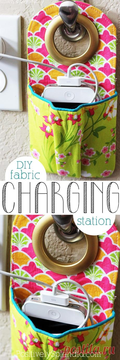 DIY Fabric Phone Charging Station | Positively Splendid {Crafts, Sewing, Recipes and Home Decor}