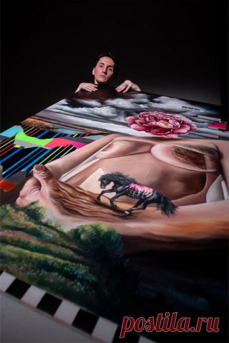 lebedef Art Художник Antonio Lebedef со своей картиной