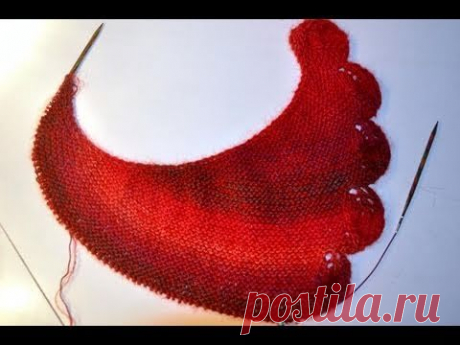 Stricken * Dreieckstuch &quot;Evergreen&quot; mit Blattrand