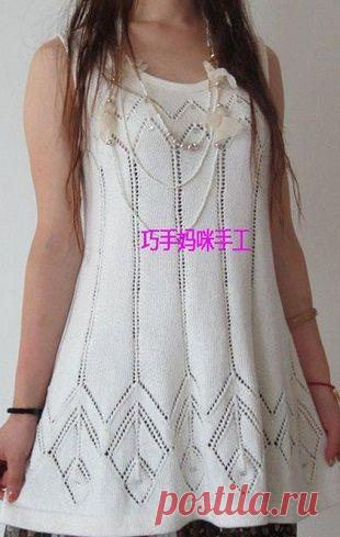 Туника - сарафан спицами