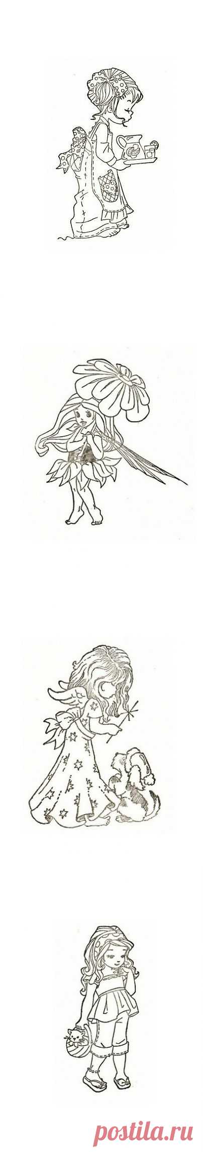 Отрисовки. Девчушка..