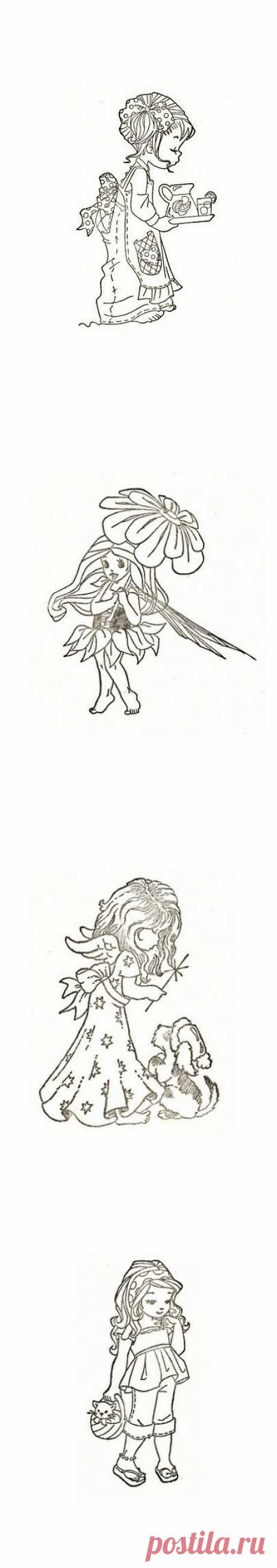 Отрисовки. Девчушка..