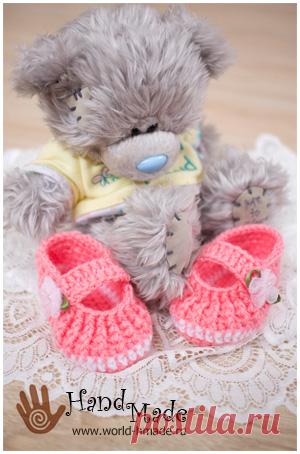Пинетки крючком для новорожденного.