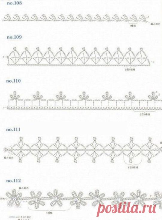 Схемы для обвязки края крючком