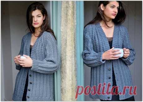Простые и объёмные кардиганы спицами. 6 вариантов с описанием | Paradosik_Handmade Пульс Mail.ru