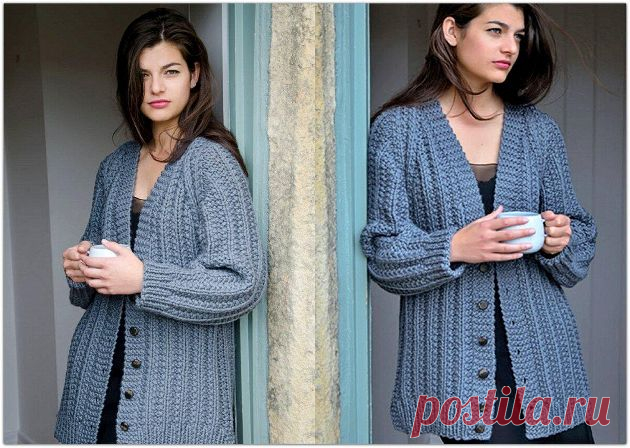 Простые и объёмные кардиганы спицами. 6 вариантов с описанием | Paradosik_Handmade Пульс Mail.ru