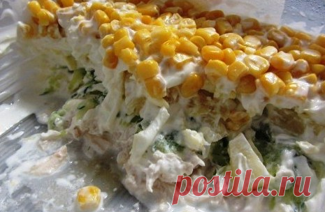 Салат из курицы с ананасами и кукурузой | Еда.ру | Яндекс Дзен
