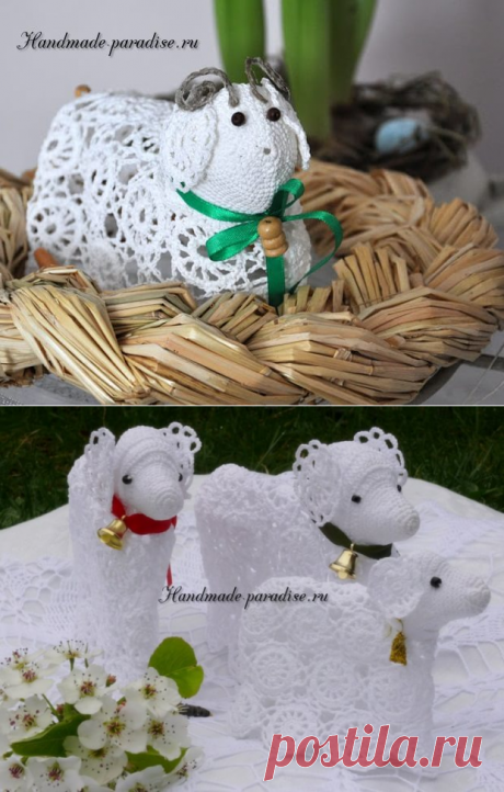 Ажурные пасхальные овечки крючком - Handmade-Paradise