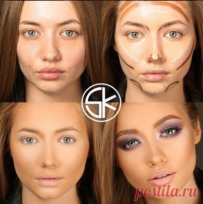 Девушки до макияжа и после.Визажист Самер Хузами.