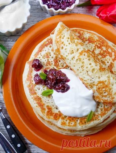 Толстые блины с дырочками на кефире на Вкусном Блоге Толстые блины с дырочками на кефире - вкусные проверенные рецепты, подбор рецептов по продуктам, консультации шеф-повара, пошаговые фото, списки покупок на VkusnyBlog.Com