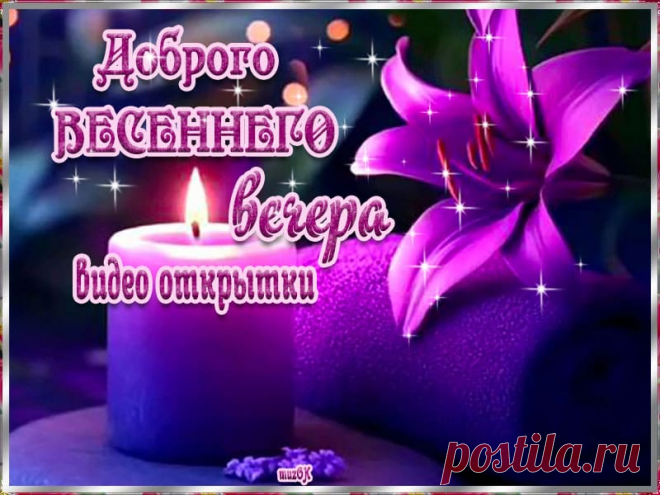 Доброго весеннего вечера. Видео открытки. Скачать * МУЗыкальный подарОК Скачать бесплатно красивые видео открытки с пожеланием доброго весеннего вечера. Мира вашему дому, гармонии вашему сердцу.