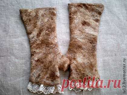 Митенки из шерсти альпака - бежевый,митенки,митенки валяные,шерсть альпака
