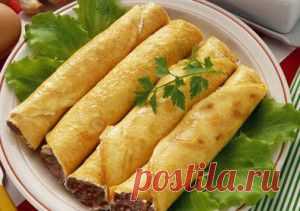 Блинчики с курицей и грибами