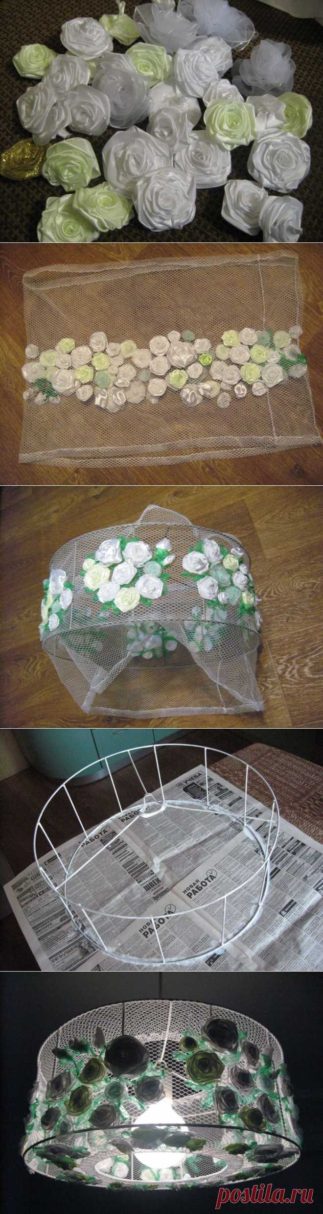 Делаем люстру (вышивка лентами).