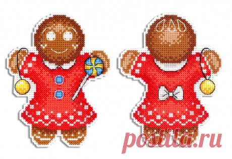Gingerbread Cookie SR-583 Plastic Canvas Counted Cross Stitch Kit — Wizardi