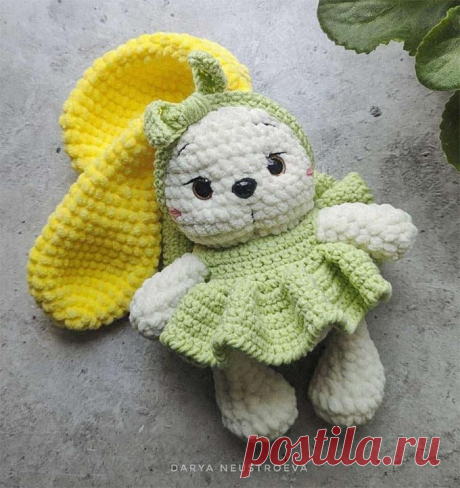 Заюша из плюша крючком. Амигуруми схемы и описания. Автор: Дарья Неустроева | IRINELY.ART