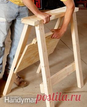 Folding sawhorse, Construction tools and Sawhorse plans on Pinterest