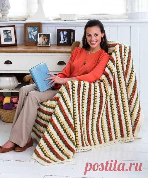 Плед тюльпанчиками / Вязание как искусство!