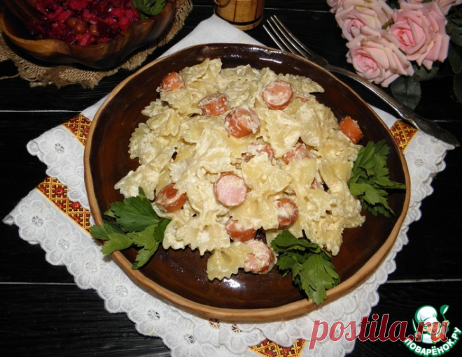 Макароны с сосисками в бархатном соусе – кулинарный рецепт