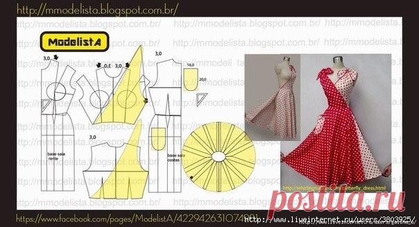 Платье из 2-х полуплатьев : мода 50-е, 60е, красота! Pетро в тренде