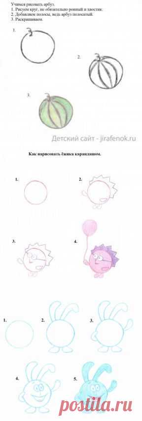 Учимся рисовать карандашом, уроки рисования | Жирафенок
