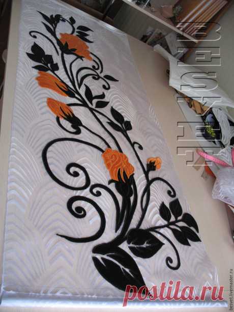 Вышиваем панельку и ламбрекен для окна. Расписная хохлома