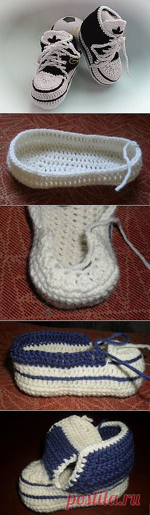 пинетки "Кеды" для начинающих - Ярмарка Мастеров - ручная работа, handmade