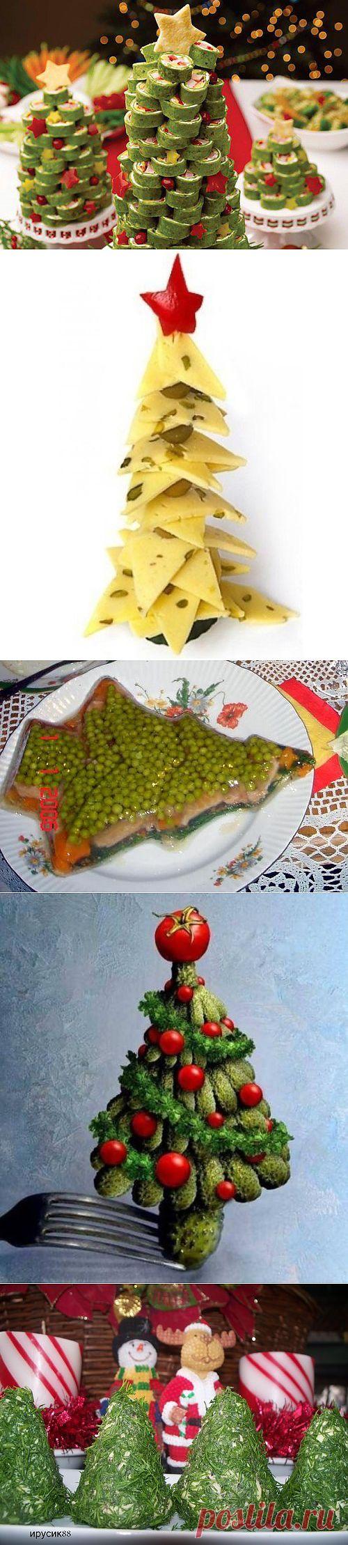 Готовимся к Новому году: несладкие закуски в виде новогодних ёлочек / Простые рецепты