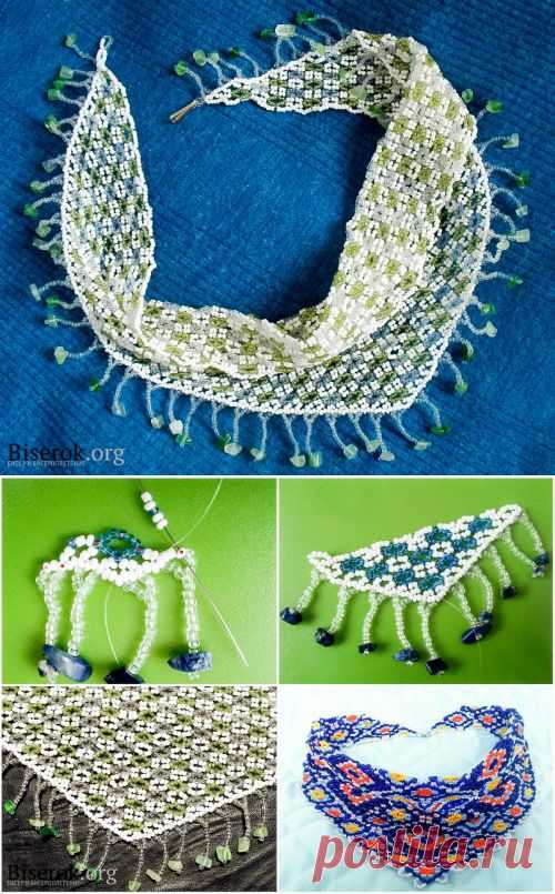 Ажурная косынка из бисера / Разные изделия / Biserok.org