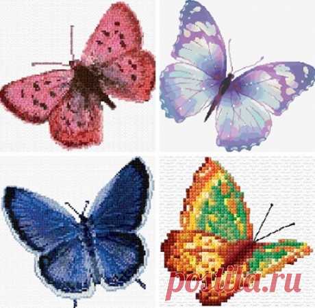 Схемы вышивки бабочек