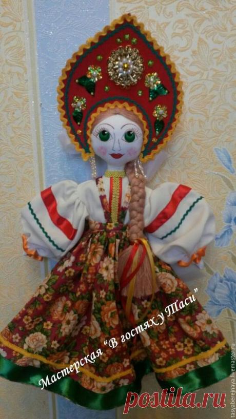 Купить Кукла Тася - кукла, интерьер, русская красавица, шёлк, бязь, лён, ситец