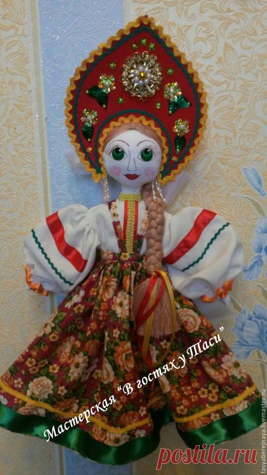 Купить Кукла Тася - кукла, интерьер, русская красавица, шёлк, бязь, лён, ситец