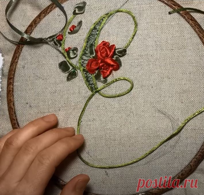 Как вышить монограмму лентами. Мастер-класс