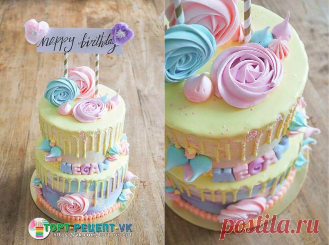 Красивая, вкусная и лёгкая в приготовлении глазурь для цветных потёков на торте!