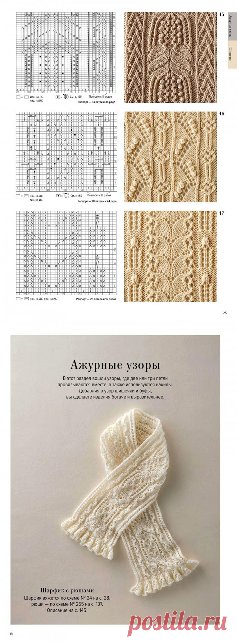 Большая книга японских узоров. Ажурные узоры. Часть 3