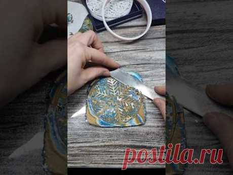 Part 1. Quick How-to-make: Mokume gane winter mood coaster with Snowflake ❄️ polymer clay!