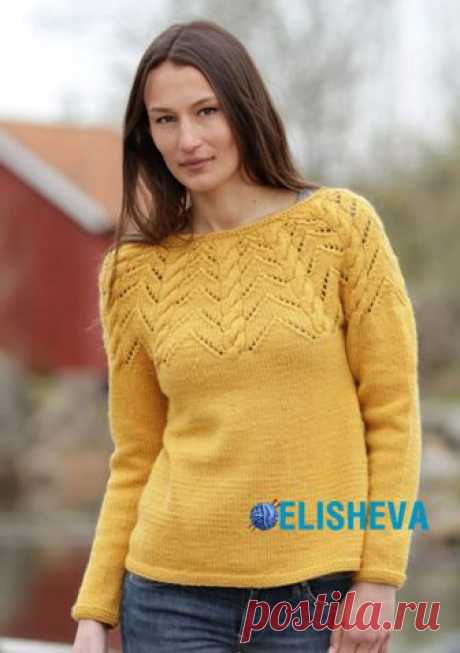 ДЖЕМПЕР ОТ DROPS DESIGN «РАННЯЯ ОСЕНЬ» ВЯЗАНЫЙ СПИЦАМИ