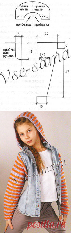 Вязаная отделка джинсового жилета - Детские кофточки, жакеты, болеро крючком