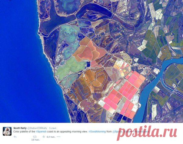 Изображения от астронавта Scott Kelly, который сейчас на борту МКС. Изображения сняты в сентябре 2015г. / Интересный космос