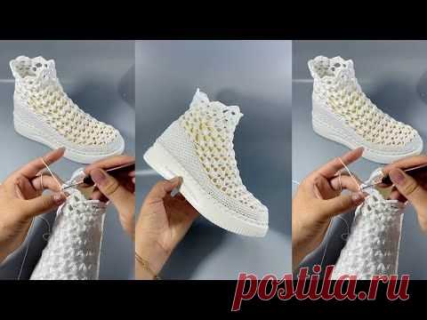 Beautiful Lady Shoe Knitting Handwork Full Video