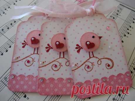Sweet n Cute Pink Birdie Tags | Flickr - Photo Sharing!