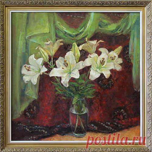 Картина : Белые лилии. Автор Алла Сергеевна Максимова